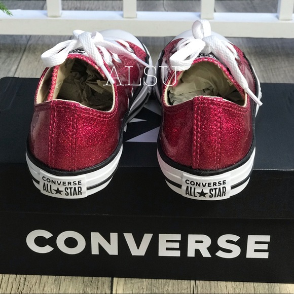 Converse Ctas OX Pink POP Natural Glitter J/W - Picture 5 of 8